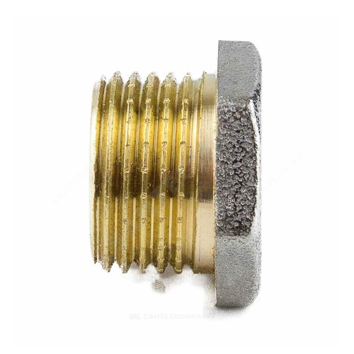 Заглушка латунь никель Ду 15 (1/2") НР 9017 ГОСТ 32585-2013 Aquasfera 9017-01