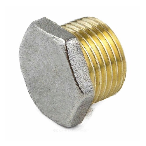 Заглушка латунь никель Ду 15 (1/2") НР 9017 ГОСТ 32585-2013 Aquasfera 9017-01