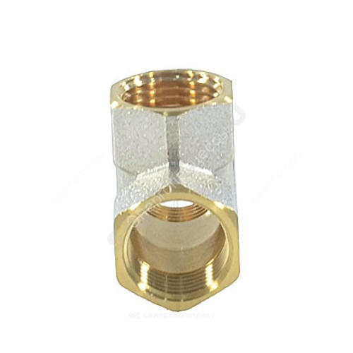 Тройник латунь никель Ду 40 (1 1/2") ВР/ВР 9007 ГОСТ 32585-2013 Aquasfera 9007-05