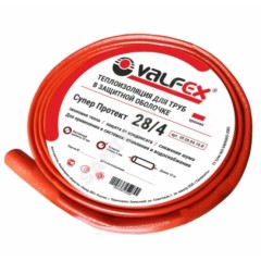 Трубка вспененный полиэтилен 28/4 бухта L=10м Тмакс=95°C в защитной оболочке красный VALFEX VF.28.04.10.R