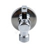 Кран шаровой латунный бытовой хром угловой 1042 G1/2"х3/4" Ру10 НР переходной бабочка с отражателем Aquasfera 1042-02