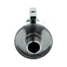 Кран шаровой латунный бытовой хром угловой 1042 G1/2"х3/4" Ру10 НР переходной бабочка с отражателем Aquasfera 1042-02