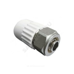 Муфта PP-R комбинированная белая Дн 20х16 обжим для МП труб VALFEX 10152016