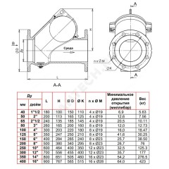 Клапан обратный чугун шаровой CBL4240 Ду 125 Ру10 Тмакс=80 оС фл шар чугун+NBR с самоочищающимся шаром Tecofi CBL4240-0125