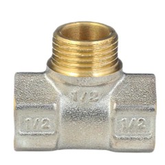 Тройник латунь никель Ду 15 (1/2") ВР/НР/ВР 9009 ГОСТ 32585-2013 Aquasfera 9009-01