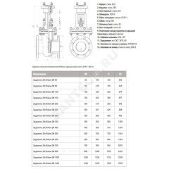 Задвижка клиновая сталь 30с964нж Ду 400 Ру25 фл под электропривод присоединение по ОСТ «В» МЗТА