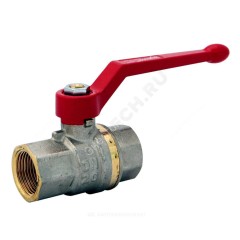 Кран шаровой латунь никель BVR Ду 100 Ру40 ВР полнопроходной рычаг красный Danfoss 065B8215
