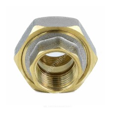 Соединитель латунь никель американка Ду 32 (1 1/4") прямой ВР/ВР 9012 ГОСТ 32585-2013 Aquasfera 9012-04