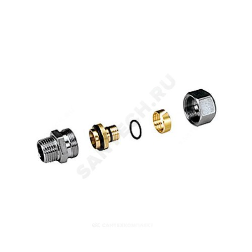 Муфта МП латунь хром Дн 20х2,0х1/2" НР R187M Giacomini R187MX062