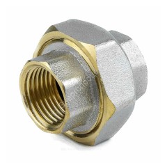 Соединитель латунь никель американка Ду 40 (1 1/2") прямой ВР/ВР 9012 ГОСТ 32585-2013 Aquasfera 9012-05